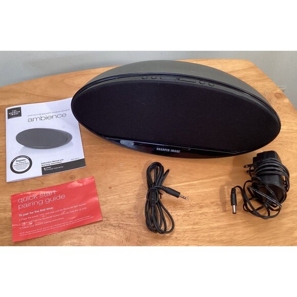 Sharper Image Ambience Premium Bluetooth Wireless Speaker Black Tested & Works